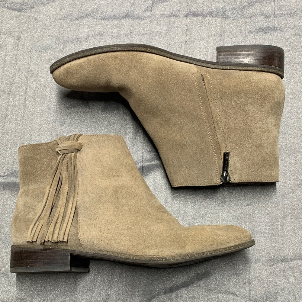 Karl Lagerfeld Beige Suede Ankle Boots